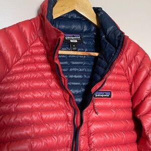 Patagonia AlpLight Half-Zip Orange Down Puffer